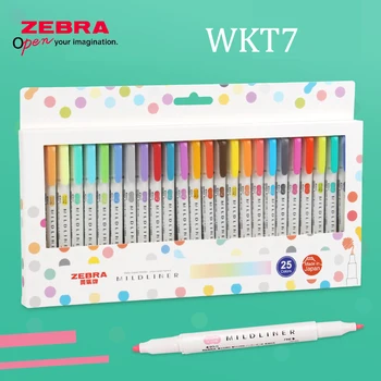 3/5/25 Цветен комплект ZEBRA Mildliner WKT7 Маркер за мека цветна ръка с двойна глава Ученици използват цветен маркер