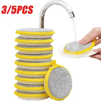 3/5PCS Двустранна гъба за миене на съдове Многофункционална кухненска гъба Скрубер Тиган Пот Миене на съдове Гъби Кухненски инструменти за почистване