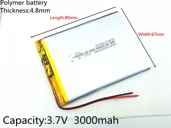 3.7V, 3000mAH, 486789 PLIB (полимерна литиево-йонна батерия) литиево-йонна батерия за таблетен компютър, GPS, mp3, mp4, мобилен телефон, високоговорител