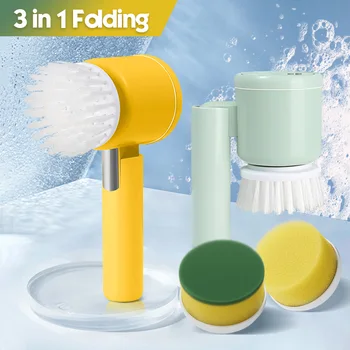 3 в 1 мивка за баня кухненски прозорец кола многофункционален сгъваем електрически почистващ препарат за четки