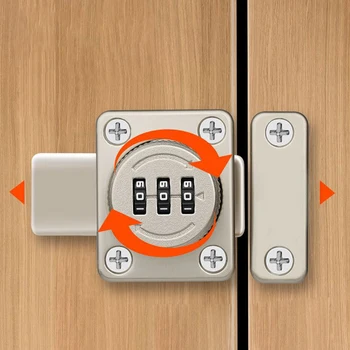 3 цифрена комбинация Парола Заключване на вратата Интелигентна камера код за заключване Цинкова сплав за домашна пощенска кутия Шкаф Врата Хардуер Плъзгащи болт Lock