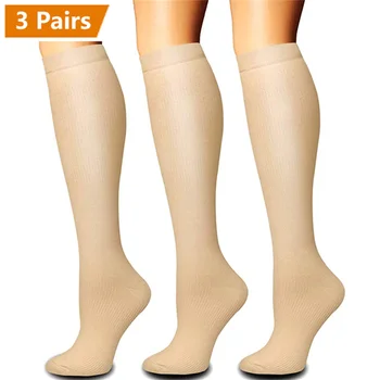 3 чифт компресионни чорапи коляно високи разширени вени чорапи мъже жени спортни чорапи против умора облекчаване на болката компресия чорапи
