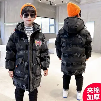 -30 градуса детски парка зимни якета детски дрехи 2023 големи момчета затоплят памучно палто сгъстяване връхни дрехи