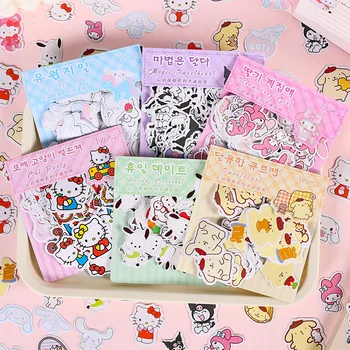 30 пакет/партида Sanrio Cinnamoroll Pochacco Kuromi стикери сладък скрапбукинг DIY дневник декоративен стикер албум стик етикет