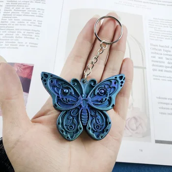3D Lizard Butterfly Leaf Keychain PendantMold DIY епоксидна смола мухъл животински мазилка мухъл ръчно изработени Начало Арт Декорация Орнамент