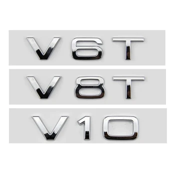 3d ABS писма за кола V10 V8T V6T лого кола калник страна емблема значка Decal за Audi A6 C7 S4 A4 B7 SQ7 R8 S8 S6 стикер аксесоари