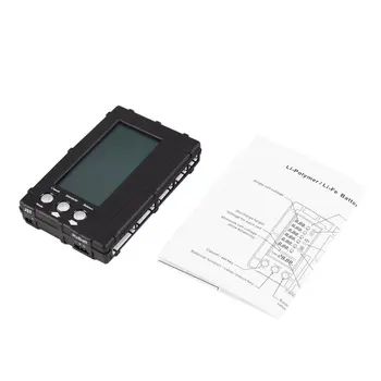 3in1 Балансьор на батерията LiPo / LiFe 2-6s балансиращ разряд Тестер за измерване на напрежението LCD екран Регистър JST конектор за RC модел ht