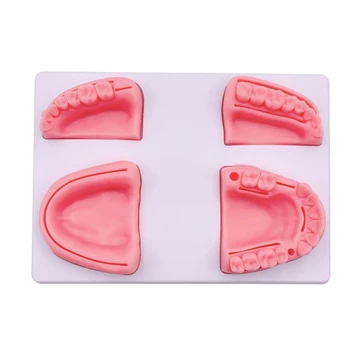 4-в-1 подложка за обучение на дентални шевове Проектиран 4 реалистични силиконови подложки за зъбни шевове Множество видове рани Образование Употреба