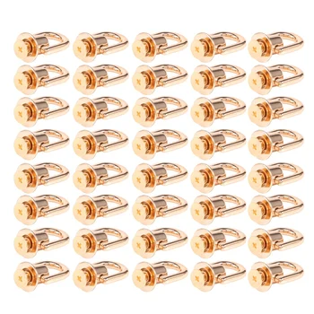 40 парчета злато D-пръстен винт топка подходящ за кожен портфейл Stud бутон винт