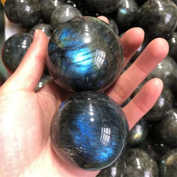45mm естествен лабрадорит сфера камък кварц кристална топка красива стая декорация син скъпоценни камъни чакра лечебни кристали