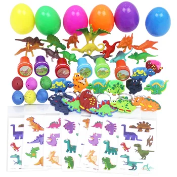 48Pcs животински динозавър парти играчки за деца карикатура печати динозавър яйце малък подарък за гости насипни Pinata пълнители парти полза