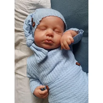 49cm Преродени бебешки кукли спящи Loulou меко пухкаво тяло Реалистична 3D кожа с видими вени Висококачествена ръчно изработена кукла