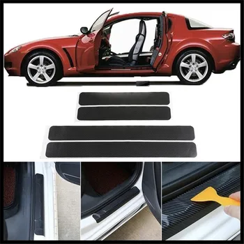 4PCS стикери за оформяне на автомобили Scuff Anti Scratch въглеродни влакна за Audi A4 B6 A3 A6 C5 Q7 A1 A5 A7 A8 Q5 R8 TT