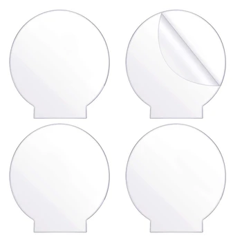 4Pcs Прозрачен акрилен лист кръгъл панел Дебел (4 мм) пластмасов акрилен борд за LED светлинна основа, знак, DIY дисплей проекти