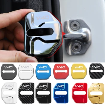 4Pcs за Volvo V40 емблема неръждаема стомана кола врата заключване капак защитна ключалката случай анти-ръжда стикер стайлинг авто аксесоари