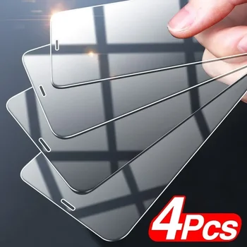 4Pcs пълно покритие закалено стъкло за iPhone 11 Pro X XR XS MAX 12 Pro Max мини екран протектор за iPhone 6 7 8 плюс стъклен филм