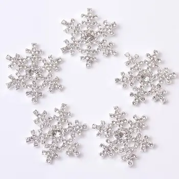 5 парчета снежинка Flatback бутони кристали плосък гръб мъниста