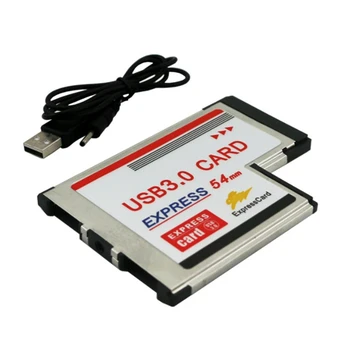 54Mm експресна карта USB 3.0 PCMCIA Dual 2 порта скорост на трансфер до 5Gbps 480 / 1.5 / 12Mbps адаптер за експресна карта за лаптоп