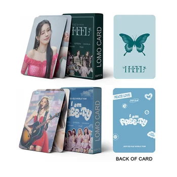 55pcs/set (G)I-DLE I FEEL Lomo Cards 2023 WORLD TOUR Gidle Album Girls I Burn Photo Card Пощенска картичка Фенове Подарък SHUHUA MINNIE Kpop