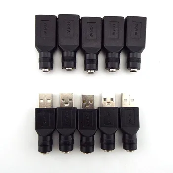 5V USB 2.0 Тип А към DC захранване жак интерфейс преобразуване женски щепсел мъжки гнездо адаптер лаптоп