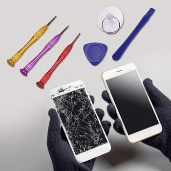 6 парчета комплект алуминиева сплав инструмент за ремонт на мобилни телефони ръчно разглобяване Инструменти за поддръжка Аксесоари за отвертки