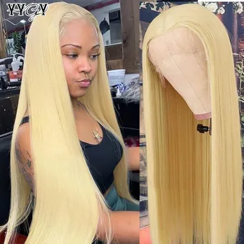 613 Мед блондинка човешка коса перуки за черни жени 13x6 HD човешка коса дантела предна перука бразилски права коса перуки предварително оскубани