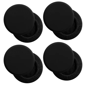 8 Пакет кръгли бар табуретки - супер меки и миещи се еластични табуретка възглавница Slipcover за бар 12-14 инчов стол-черен