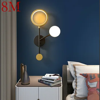 8M модерни стенни лампи LED прост творчески дизайн реколта алуминиеви Sconce светлини за дома хол спалня декоративни
