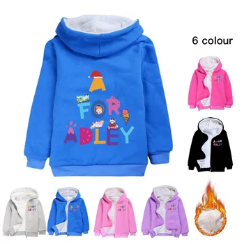 A за Adley Малко дете момиче зимни дрехи 2023 Детски пуловер с качулка Момчета руно Цип яке Детска риза Сладко детско топло палто