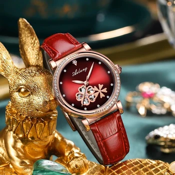 AILANG Нови луксозни женски часовници Автоматичен механичен стоманен часовник за китка Rhinestone Lady Fashion Dress Bracelet Girls Gift 2021