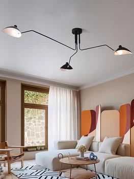 AiPaiTe Скандинавски железен патешки полилей за хол, трапезария, спалня, черен LED полилей