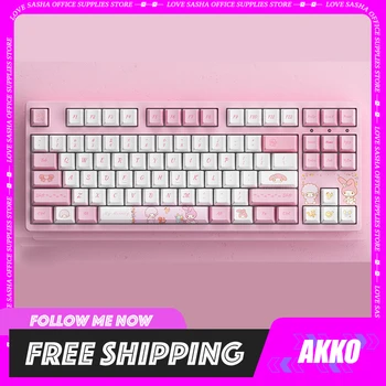 Akko 3087/3108 Мелодия Механична клавиатура USB кабелна клавиатура Клавиши Pbt пълен клавиш без импулс Персонализиран подарък от клавиатурата на геймъра