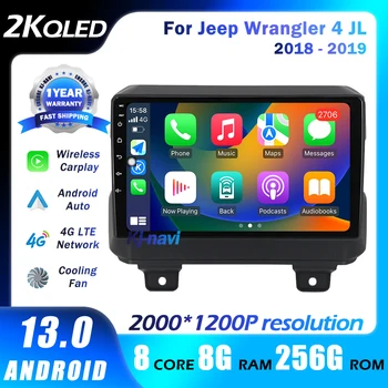 Android 13 Автомобилно радио за Jeep Wrangler 4 JL 2018 - 2019 WIFI IPS сензорен екран 9