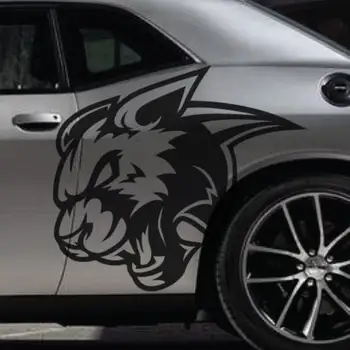 Angry Panther Jaguar се вписва Dodge Challenger зъби татуировка гръндж дизайн племенна врата легло страна пикап превозно средство камион винил графичен де
