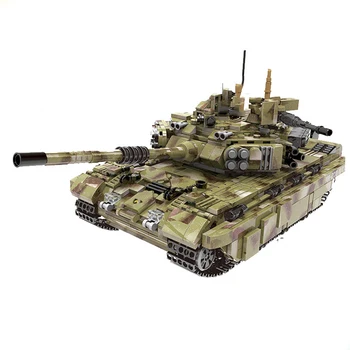 Army T90 Panzer Tiger Tank Building Blocks Съвместим Технически класически военни военни оръжия Тухли Kid Educational Boy Toy Gift