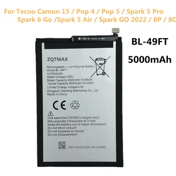 BL-49FT Батерия за Tecno Camon 15 / Pop 4 / Pop 5 / Spark 5 Pro / Spark 6 Go / Spark 5 Air / Spark GO 2022 / 8P 8C 49FT Батерия