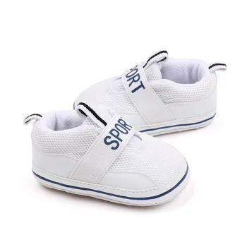 Baby Boys Leisure Shoes White Black Navy Letter Anti Slip Sport Shoes Little Boy Newborn Infant Toddler First Walkers