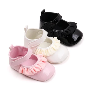 Baby Girl пролет и лято Мери Джейн обувки меки PU високо качество за новородено малко дете красива лъскава анти-хлъзгане едноличен нова мода