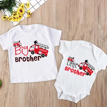 Big Brother Little Brother Family Matching Outfits Детска риза Бебешко боди Семейно съвпадение на дрехи Лятна детска риза Family Tee