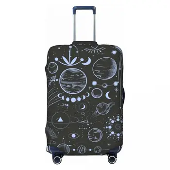 Blue Planets Pattern Suitcase Cover Stars Nature Cute Elastic Travel Protection Luggage Case Vacation