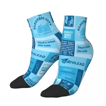 Blue Офисът Майкъл Скот ТВ шоу Чорапи за глезена Мъжки мъжки жени Зимни чорапи Отпечатани