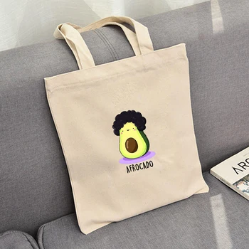 Bolsos Informales Harajuku Дамски чанти за пазаруване Чанта Авокадо печат Естетически графични платно пазарски чанти Totes голям капацитет