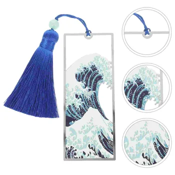 Bookmark Творчески декоративен пискюл Артистичен ресни Trim Океан Четене Консумативи Полиестерна вълна Морски модел Студент Ретро