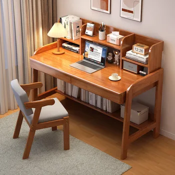 Bookshelf интегрирана спалня нощно писане бюро прост дом бюро масивна дървесина проучване маса