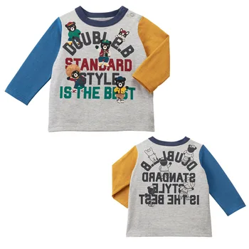 Boys Тениски с дълъг ръкав Есенни писма Bear T Shirt Детски върхове Дрехи за момчета Бебешки тениски Poleras Тениска Camisetas