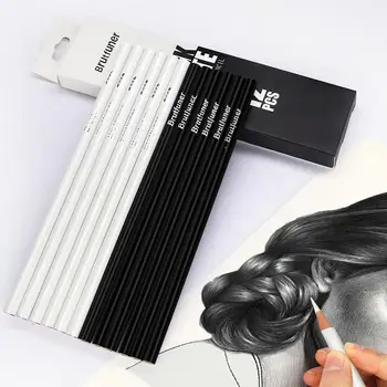 Brutfuner Маслен цвят Моливи Черно и бяло Допълващ цвят 3.0mm Професионален молив за училище Draw Sketch Art Supplies