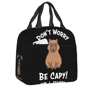 Capy Capybara изолиран обяд голяма пазарска чанта за жени сладък преносим топъл охладител термичен обяд чанта училище пикник храна контейнер мъкна