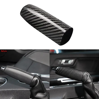Car ABS въглеродни влакна ръчна спирачка капак сцепление дръжка лост спирачка дръжка капак за Ford Mustang 2015-2021