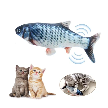 Cat Kicking Toy USB симулация Риба Електрическа котка играчка Смешни интерактивни домашни любимци Котки Catnip Играчки за котка Хапане Дъвчене Игра Играчка