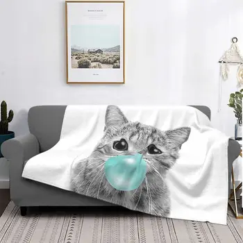 Cat одеяло руно плюшени всички сезони дишаща лека тънка дъвка хвърлят одеяла за легло плюшени тънки юрган
